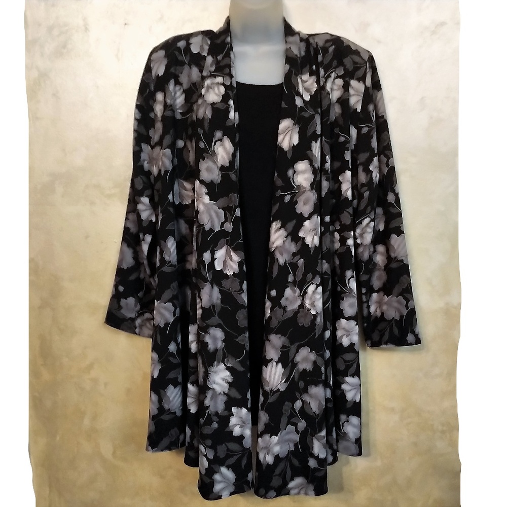 LONG Floral Vintage 80's Jacket EUC 1X